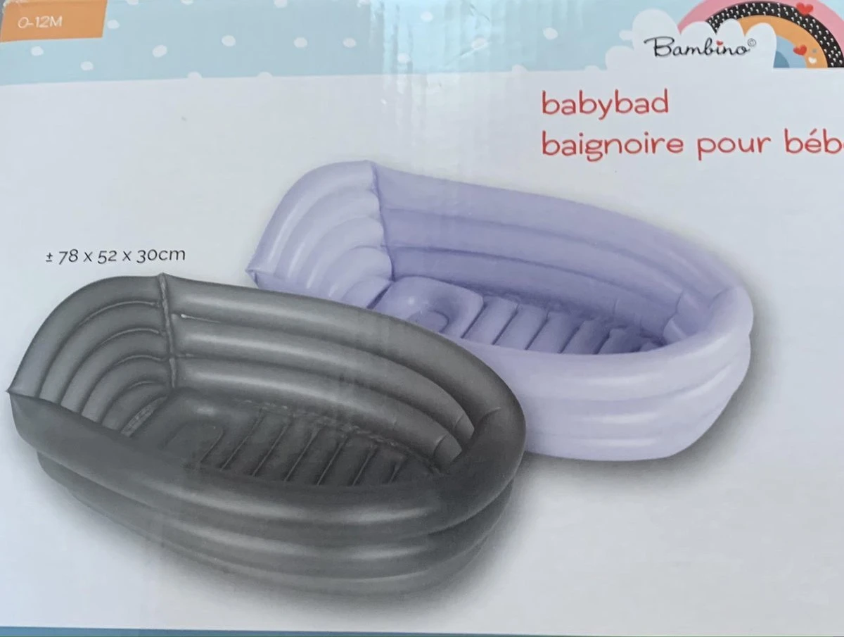 Bambino© Opblaasbaar Babybad - Lichtgrijs - 78 X 52 X 30 Cm | Ideaal Voor Op Reis | 0-12 Maanden 4 Bambino© Opblaasbaar Babybad - Lichtgrijs - 78 X 52 X 30 Cm | Ideaal Voor Op Reis | 0-12 Maanden - Afbeelding 2