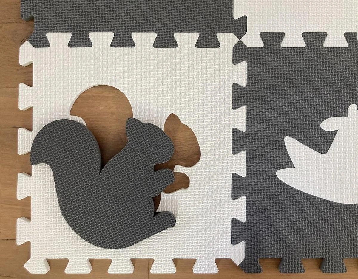 Merkloos Dieren Foam Puzzel Speelmat - 10 Speelmatten - Uitneembare Figuren - Grijs - Wit - Puzzelmat 90x90x1cm 4 Merkloos Dieren Foam Puzzel Speelmat - 10 Speelmatten - Uitneembare Figuren - Grijs - Wit - Puzzelmat 90x90x1cm - Afbeelding 2