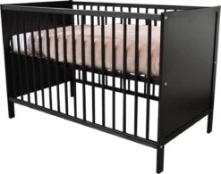Ledikant - Colorfull Home - Babybed - Anett - Zwart - 120 X 60 Cm - Verstelbare Bodem -Winkel Voor Babyproducten 1200x945 2
