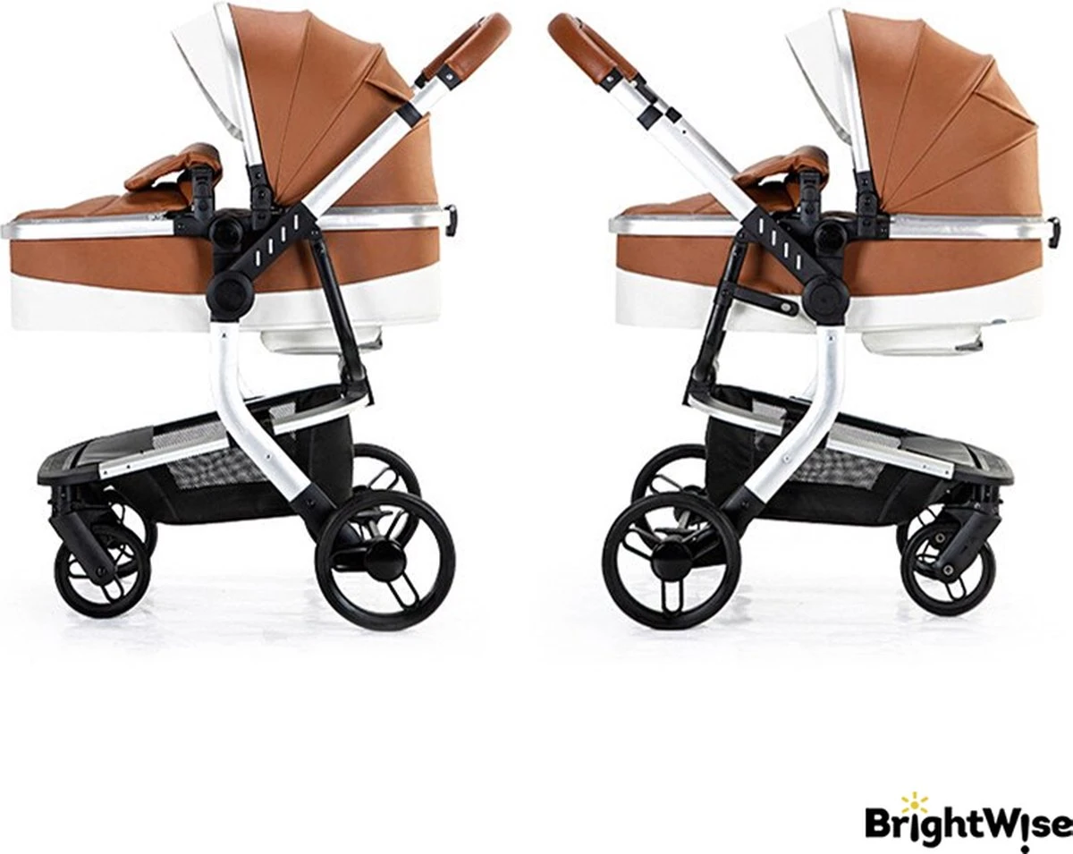 Merkloos BrightWise® Luxe Kinderwagen 3 In 1 Voldoet Aan Alle Europese Veiligheidscertificaten - Wandelwagen - Kinderwagen 3-in-1 Incl Autostoel - Kinderwagen Maxi Cosi – Buggy 3 In 1 - Newborn - Leer - Bruin 15 Merkloos BrightWise® Luxe Kinderwagen 3 In 1 Voldoet Aan Alle Europese Veiligheidscertificaten - Wandelwagen - Kinderwagen 3-in-1 Incl Autostoel - Kinderwagen Maxi Cosi – Buggy 3 In 1 - Newborn - Leer - Bruin - Afbeelding 13