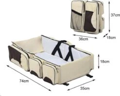 Merkloos Decopatent® Baby Bed - Luiertas - Reisbedje Voor Baby’s En Kleuters - Opvouwbare Reiswieg - Reisbed Met Matras - Reistas - Creme -Winkel Voor Babyproducten 1200x962 3