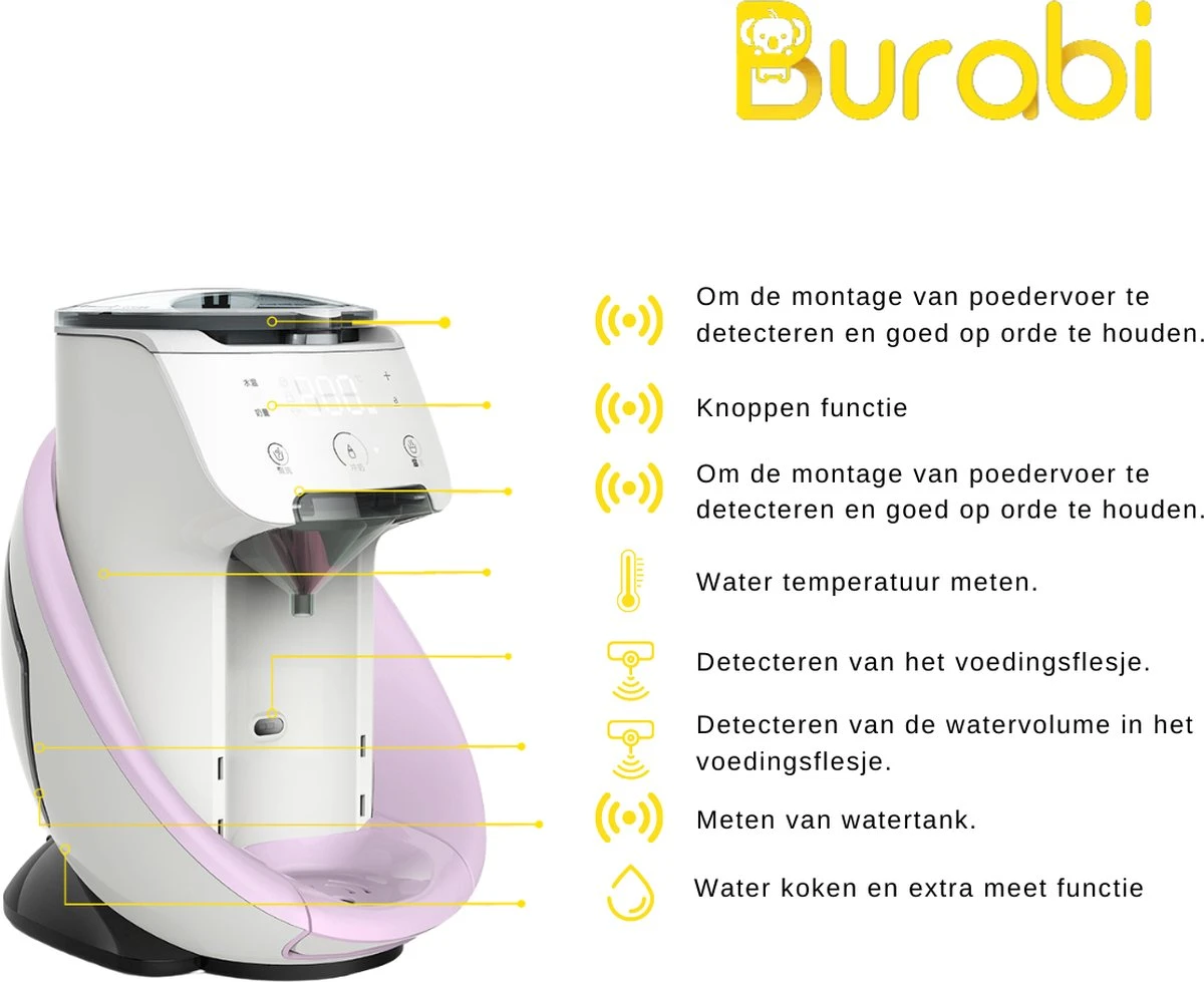 BURABI Automatische Baby Fles Maker | Fles Voeding Apparaat | Baby Senseo | Met App | Baby Verzorging | Baby Melk | Fles Bereiding | Babymelk | Baby Voeding 7 BURABI Automatische Baby Fles Maker | Fles Voeding Apparaat | Baby Senseo | Met App | Baby Verzorging | Baby Melk | Fles Bereiding | Babymelk | Baby Voeding - Afbeelding 5