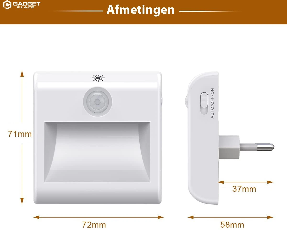 Dimbaar Nachtlampje Stopcontact Met Bewegingssensor Voor Kinderen & Volwassenen - Warm Wit - 2 Stuks 10 Dimbaar Nachtlampje Stopcontact Met Bewegingssensor Voor Kinderen & Volwassenen - Warm Wit - 2 Stuks - Afbeelding 8