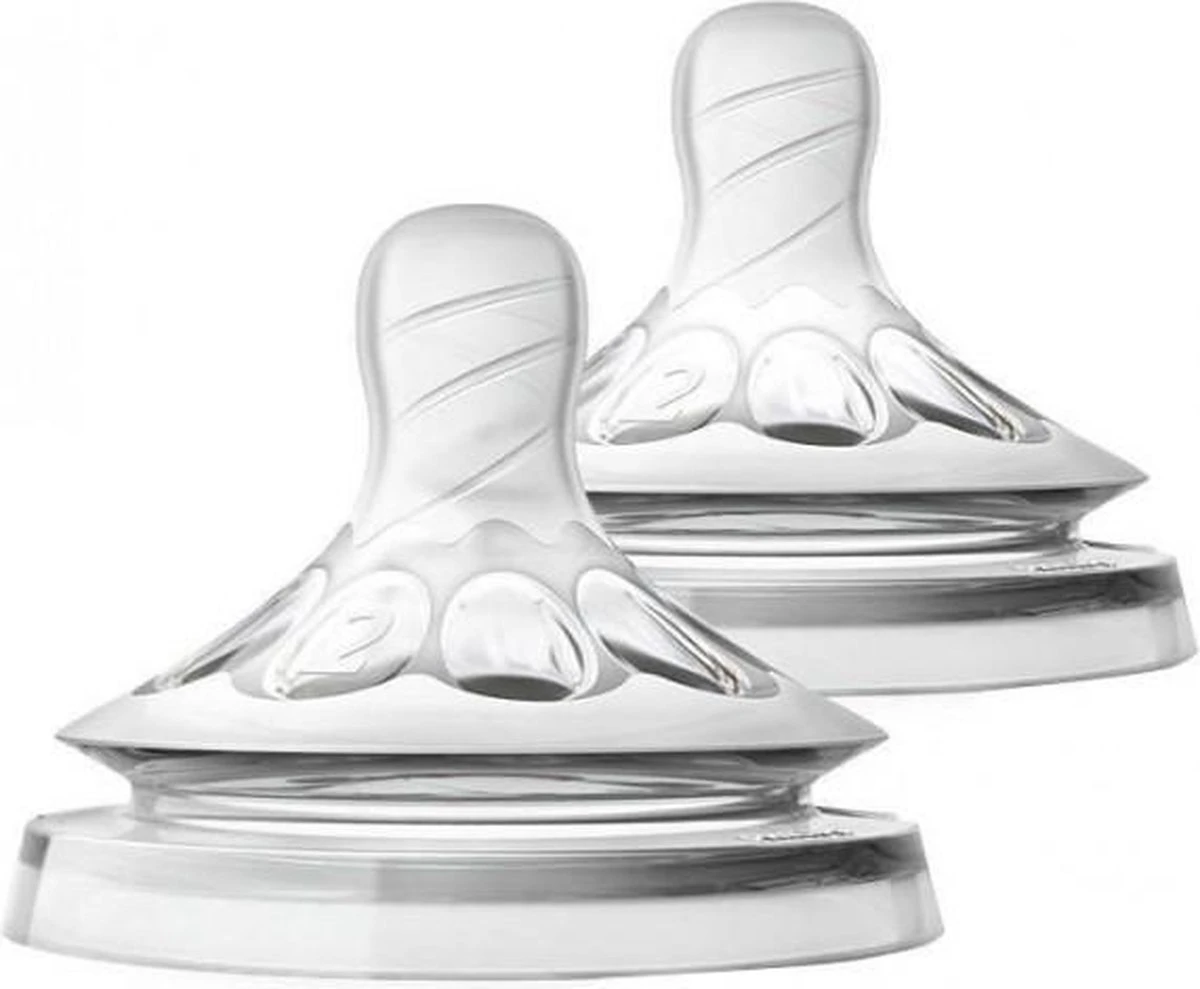 Philips AVENT Natural Speen - 1M+ - Langzame Toevoer - 2 Stuks 4 Philips AVENT Natural Speen - 1M+ - Langzame Toevoer - 2 Stuks - Afbeelding 2