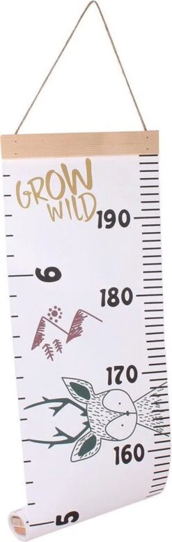 Groeimeter Babykamer Kinderkamer Dieren - Canvas Meetlat Kind - Hout - 200x20 Cm - Decoratie Meetlint - Wanddecoratie -Winkel Voor Babyproducten 382x1200