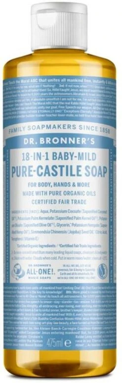 Dr. Bronner's Gel Baby Mild 18-in-1 Pure-Castile Soap -Winkel Voor Babyproducten 383x1200 1