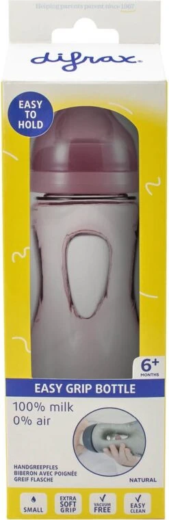 Difrax Handgreep Babyfles 240 Ml Natural - Anti-Colic - Raspberry/|Roze -Winkel Voor Babyproducten 390x1200 2