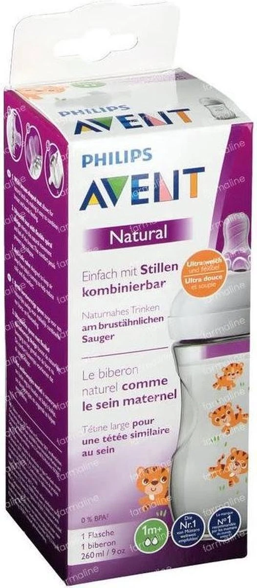 Philips Avent Natural Babyfles - SCF070/20 Babyfles (1m+) Voor Langzame Toevoer - 1x 10 Philips Avent Natural Babyfles - SCF070/20 Babyfles (1m+) Voor Langzame Toevoer - 1x - Afbeelding 8