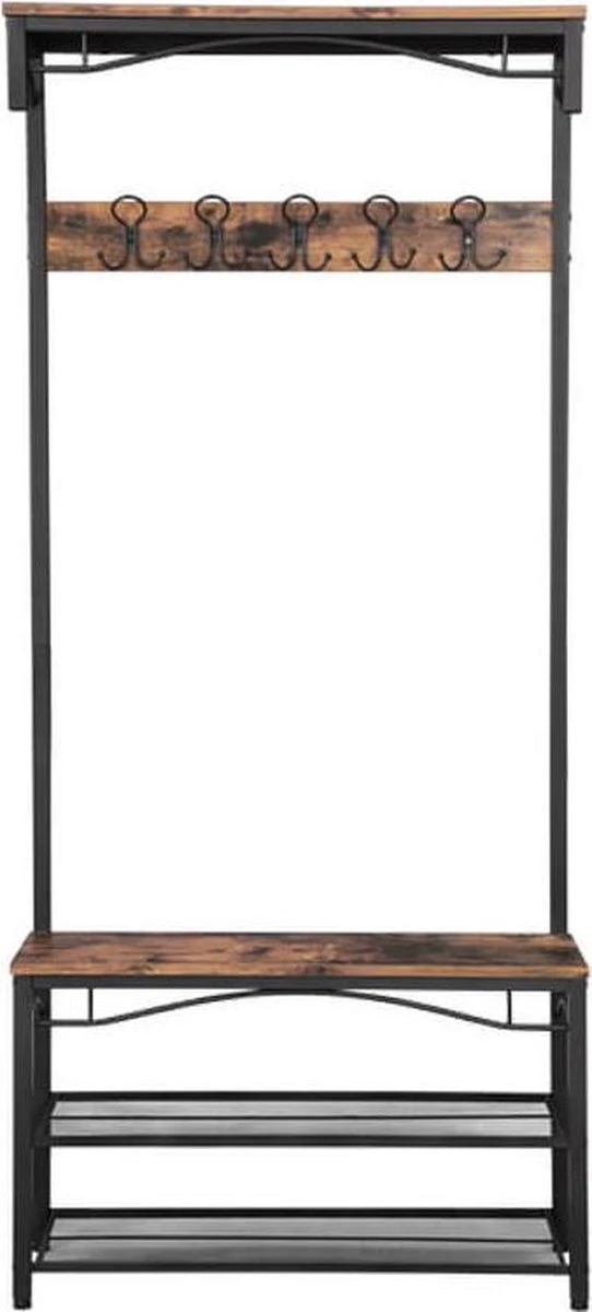 Merkloos Parya Home - Garderoberek Hoed En Kapstok, Zitbank / Hal Schoenenrek En Bank Met Planken, Hal Boom Met Haken, Metalen Frame Met Matte Afwerking, 80 X 32 X 178,5 Cm (L X B X H) 14 Merkloos Parya Home - Garderoberek Hoed En Kapstok, Zitbank / Hal Schoenenrek En Bank Met Planken, Hal Boom Met Haken, Metalen Frame Met Matte Afwerking, 80 X 32 X 178,5 Cm (L X B X H) - Afbeelding 12