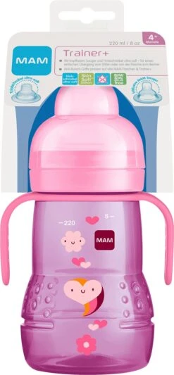 MAM Trainer+ | MAM Drinkbeker | MAM Drinkfles | Roze | 220ML -Winkel Voor Babyproducten 556x1200 1