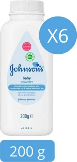 Johnson's Babypoeder - 6 X 200gr - Talkpoeder - Unisex - Voordeelverpakking