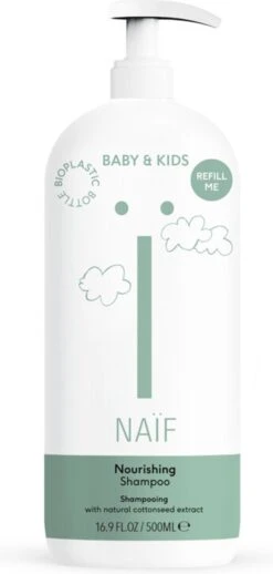 Naïf Voedende Shampoo Pompfles - Baby En Kids - 500ml - Met Natuurlijke Ingrediënten -Winkel Voor Babyproducten 572x1200