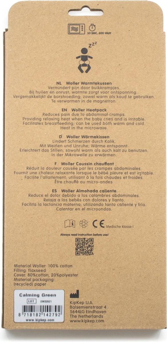 Kipkep Woller Warmtekussen - Calming Green 11 Kipkep Woller Warmtekussen - Calming Green - Afbeelding 9
