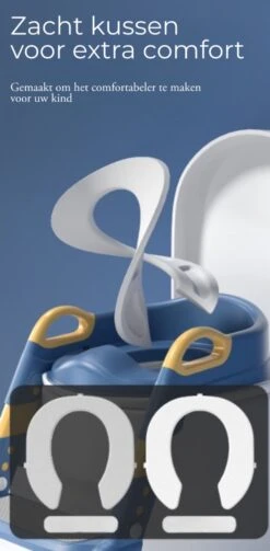 WC Verkleiner- WC Verkleiner Met Trapje- Extra Veilig- Opvouwbaar- Verstelbaar - Grijs & Wit - Toilet Trainer Voor Kind En Peuter -Winkel Voor Babyproducten 589x1200