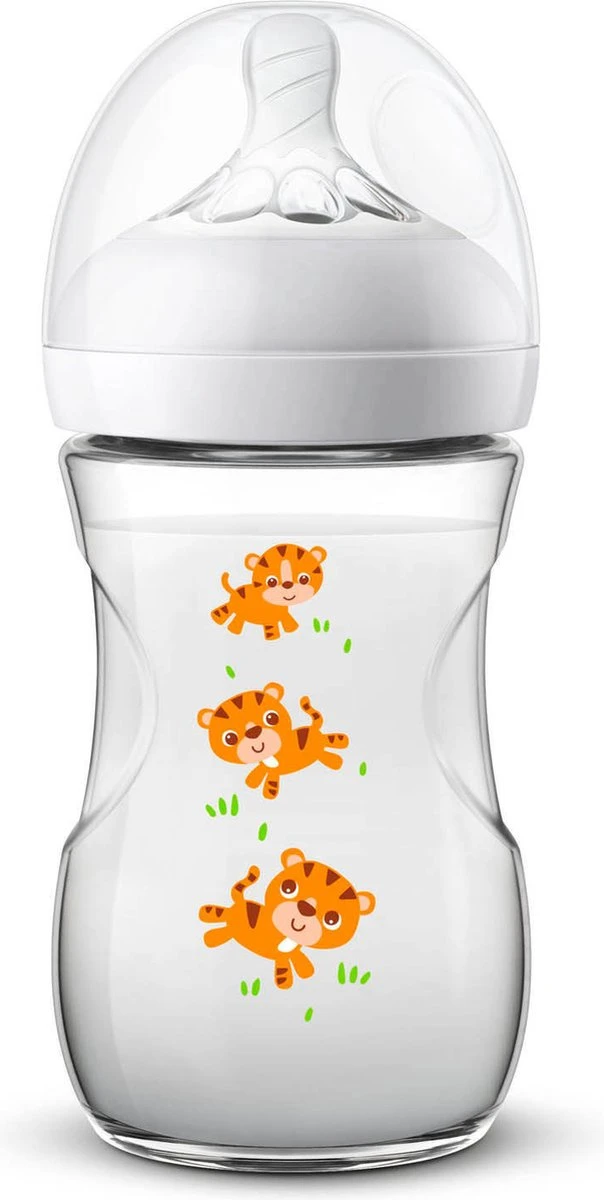 Philips Avent Natural Babyfles - SCF070/20 Babyfles (1m+) Voor Langzame Toevoer - 1x 3 Philips Avent Natural Babyfles - SCF070/20 Babyfles (1m+) Voor Langzame Toevoer - 1x