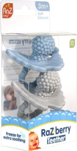 RaZbaby RaZberry - Bijtspeentje - Blauw - Grijs - 2 Stuks -Winkel Voor Babyproducten 614x1200 8
