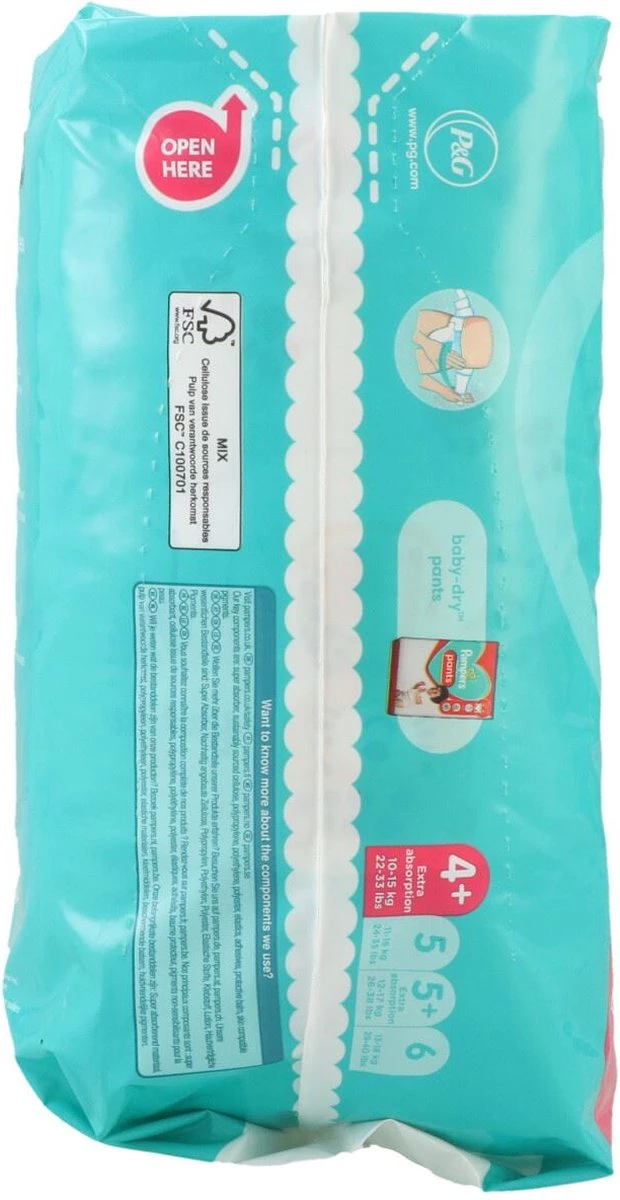 Pampers® Pampers - Baby Dry - Maat 4+ - Mega Pack - 100 Luiers 9 Pampers® Pampers - Baby Dry - Maat 4+ - Mega Pack - 100 Luiers - Afbeelding 7