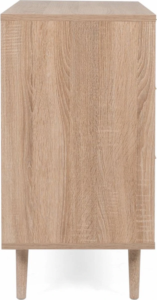 Commode 3 Tiroirs L80 Cm - Impression Rotin - Bali 5 Commode 3 Tiroirs L80 Cm - Impression Rotin - Bali - Afbeelding 3