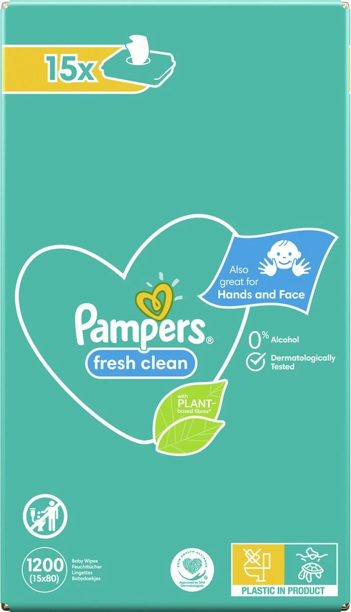 Pampers® Pampers Fresh Clean Billendoekjes - 1200 Doekjes 16 Pampers® Pampers Fresh Clean Billendoekjes - 1200 Doekjes - Afbeelding 14