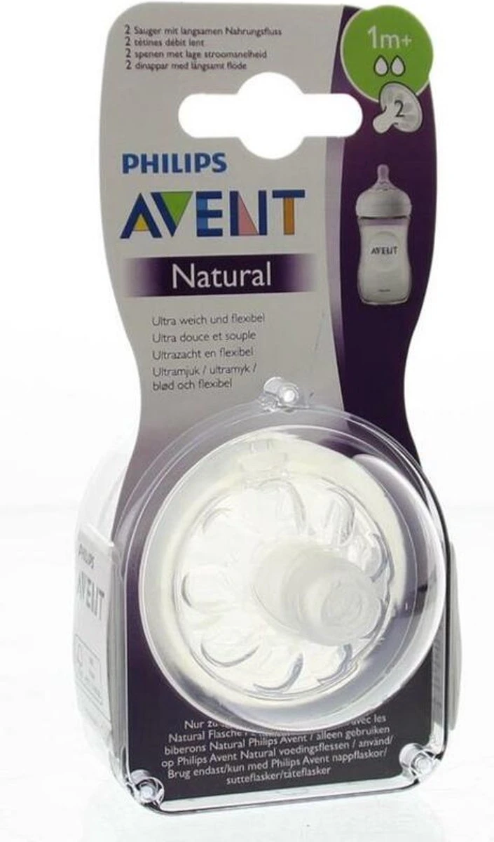 Philips AVENT Natural Speen - 1M+ - Langzame Toevoer - 2 Stuks 3 Philips AVENT Natural Speen - 1M+ - Langzame Toevoer - 2 Stuks