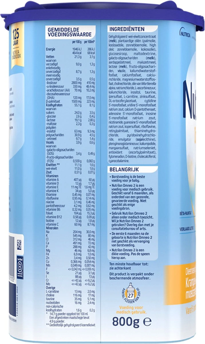 Nutrilon Omneo 2 – Flesvoeding Vanaf 6 Maanden – 800g 10 Nutrilon Omneo 2 – Flesvoeding Vanaf 6 Maanden – 800g - Afbeelding 8