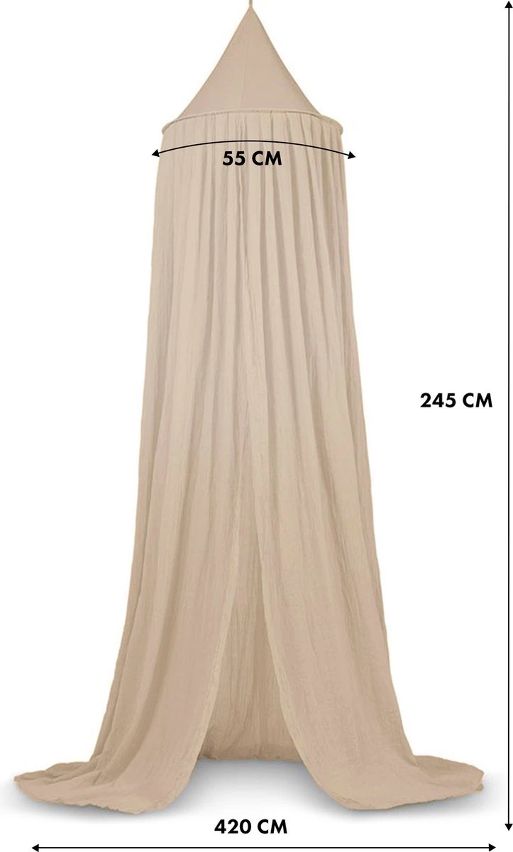 Deryan Baby Klamboe Vintage 245cm - Kinderklamboe - Hemeltje- Nougat 8 Deryan Baby Klamboe Vintage 245cm - Kinderklamboe - Hemeltje- Nougat - Afbeelding 6