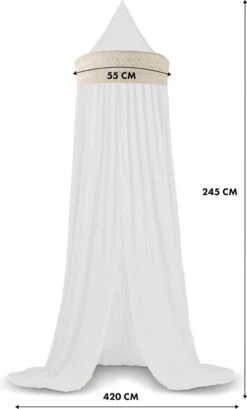 Deryan Baby Klamboe Vintage 245cm - Kinderklamboe - Hemeltje - Wit/Ivory -Winkel Voor Babyproducten 724x1200