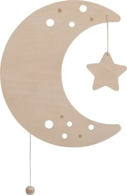 Baby's Only Houten Wandlamp Babykamer & Kinderkamer - Maan - Wonder - Bruin - FSC-keurmerk - Duurzame Ledverlichting - 25.000 Branduren - Eenvoudig Aan De Muur Te Bevestigen