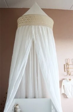 Deryan Baby Klamboe Vintage 245cm - Kinderklamboe - Hemeltje - Wit/Ivory -Winkel Voor Babyproducten 787x1200