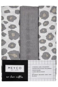Meyco Panter Hydrofiele Doeken - 3-pack - Neutral/grey - 70x70cm -Winkel Voor Babyproducten 799x1200 20