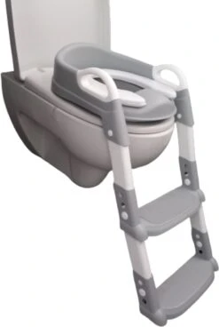WC Verkleiner- WC Verkleiner Met Trapje- Extra Veilig- Opvouwbaar- Verstelbaar - Grijs & Wit - Toilet Trainer Voor Kind En Peuter -Winkel Voor Babyproducten 806x1200