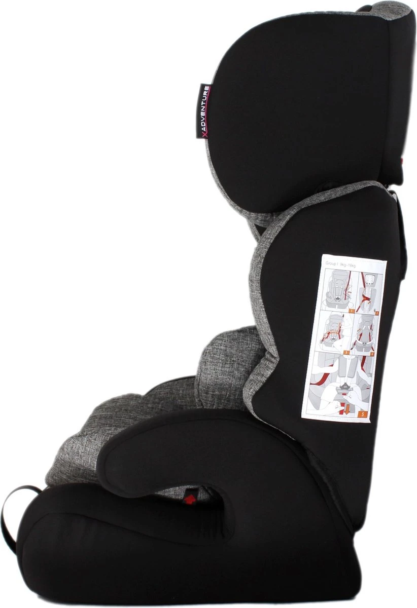 X Adventure Autostoel Premium Groep 1/2/3 (9-36 Kg) - Grijs 4 X Adventure Autostoel Premium Groep 1/2/3 (9-36 Kg) - Grijs - Afbeelding 2