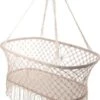 Hangwieg - Macramé Baby Wieg - Gehaakte Baby Kribbe - Bassinet - Inclusief Bevestigingsmaterialen