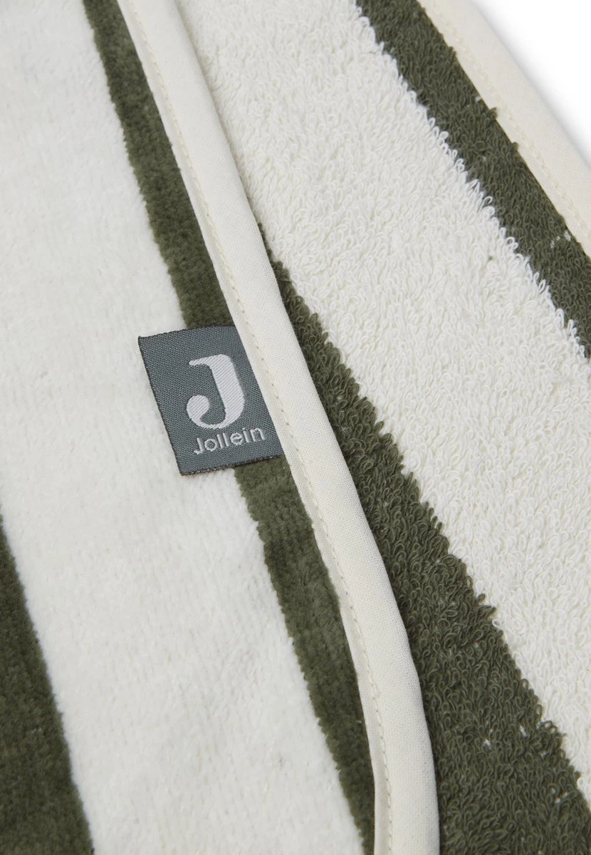Jollein Badponcho Stripe Terry - Leaf Green - GOTS 9 Jollein Badponcho Stripe Terry - Leaf Green - GOTS - Afbeelding 7