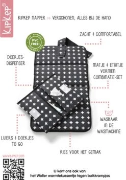 KipKep Napper Verschoonmatje - Machinewasbaar - Crossy Black -Winkel Voor Babyproducten 843x1200 3