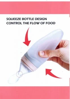 Merkloos Babyfles Met Lepel-baby/kinderbestek-100ml-BPA Vrij + 2 Bijtring/fruitspenen-rose -Winkel Voor Babyproducten 849x1200 8