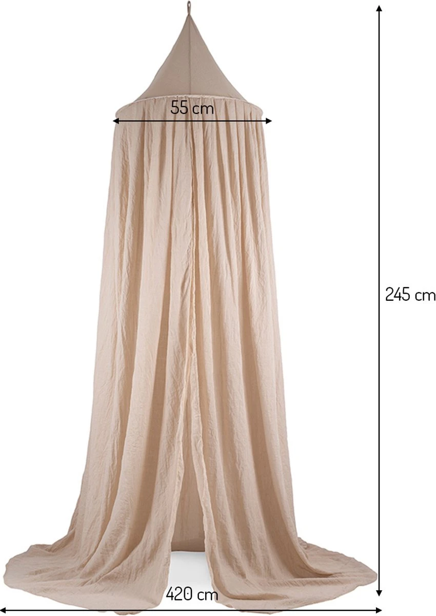 Jollein Baby Klamboe Vintage 245cm - Nougat 16 Jollein Baby Klamboe Vintage 245cm - Nougat - Afbeelding 14