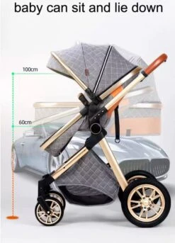 Merkloos Luxe Multi-functionele 3 In 1 Kinderwagen - Kwalitatieve Buggy - Opklapbare Wandelwagen - Khaki -Winkel Voor Babyproducten 863x1200 3
