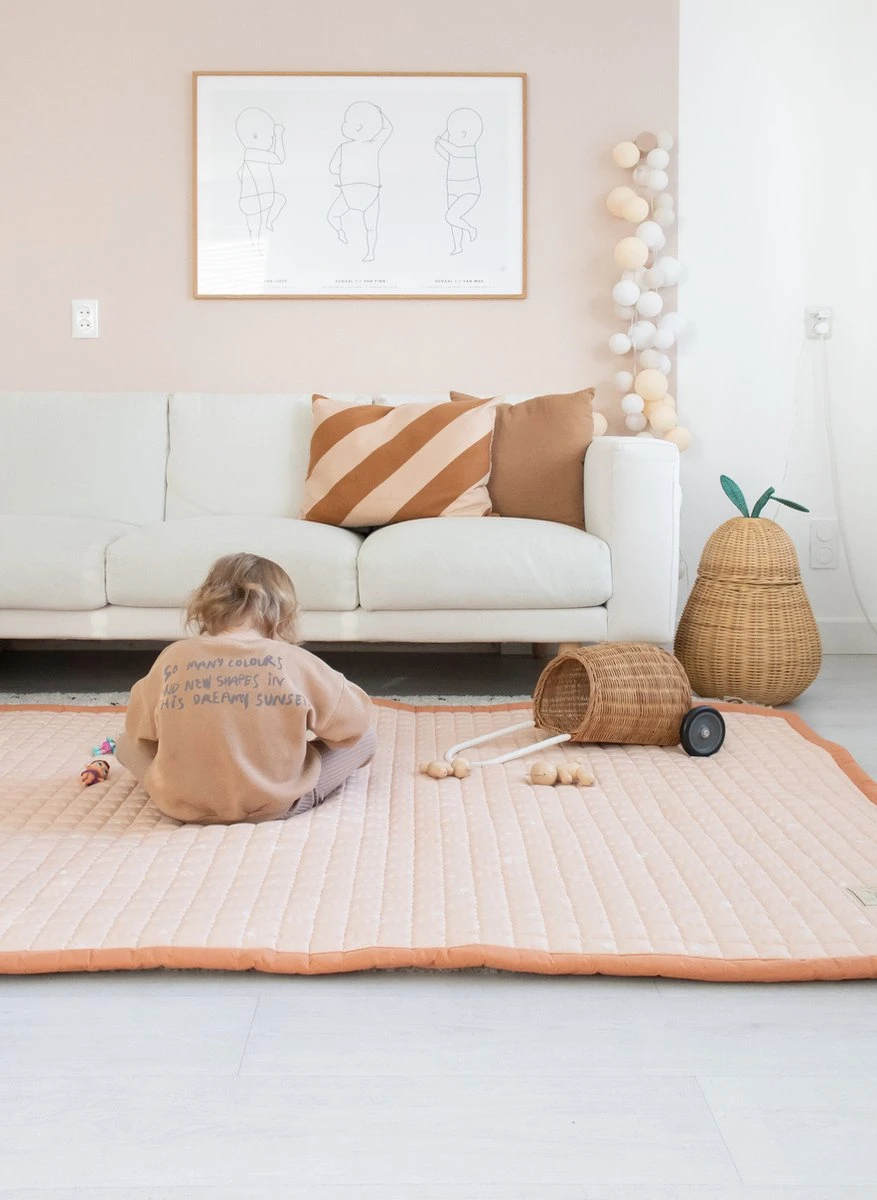 Love By Lily - Groot Baby Speelkleed - Rosy Sky - 200x150cm 5 Love By Lily - Groot Baby Speelkleed - Rosy Sky - 200x150cm - Afbeelding 3