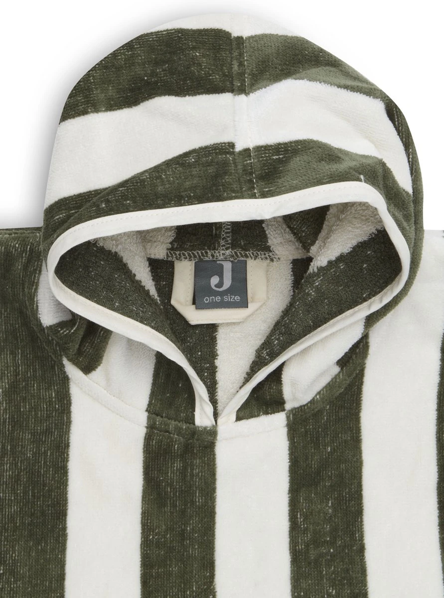 Jollein Badponcho Stripe Terry - Leaf Green - GOTS 7 Jollein Badponcho Stripe Terry - Leaf Green - GOTS - Afbeelding 5