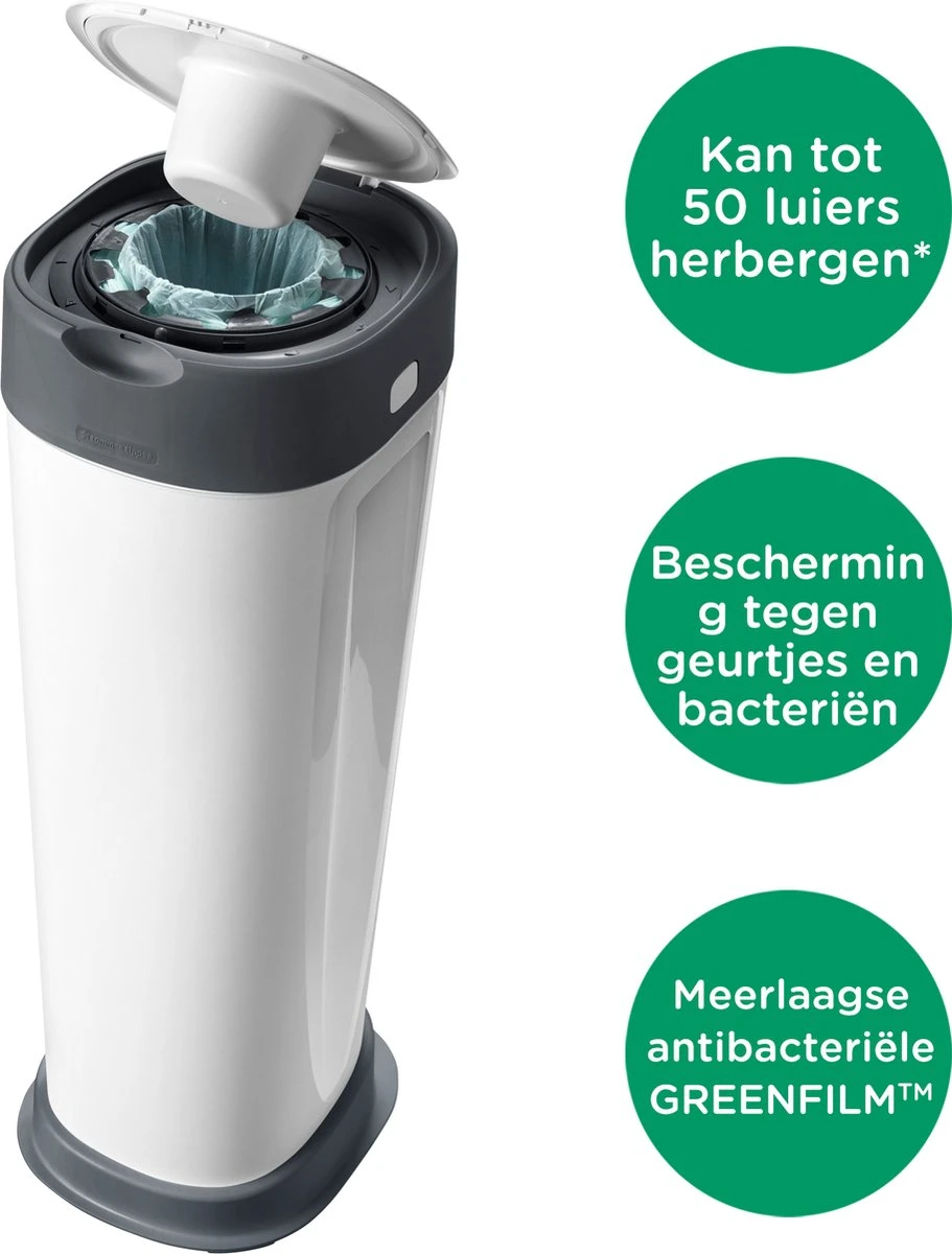 Tommee Tippee Twist & Click XL-luieremmer - Voor Maximaal 60 Luiers - Milieuvriendelijker Systeem - 1 Navulcassette - Duurzaam Geproduceerde Antibacteriële GREENFILM 5 Tommee Tippee Twist & Click XL-luieremmer - Voor Maximaal 60 Luiers - Milieuvriendelijker Systeem - 1 Navulcassette - Duurzaam Geproduceerde Antibacteriële GREENFILM - Afbeelding 3