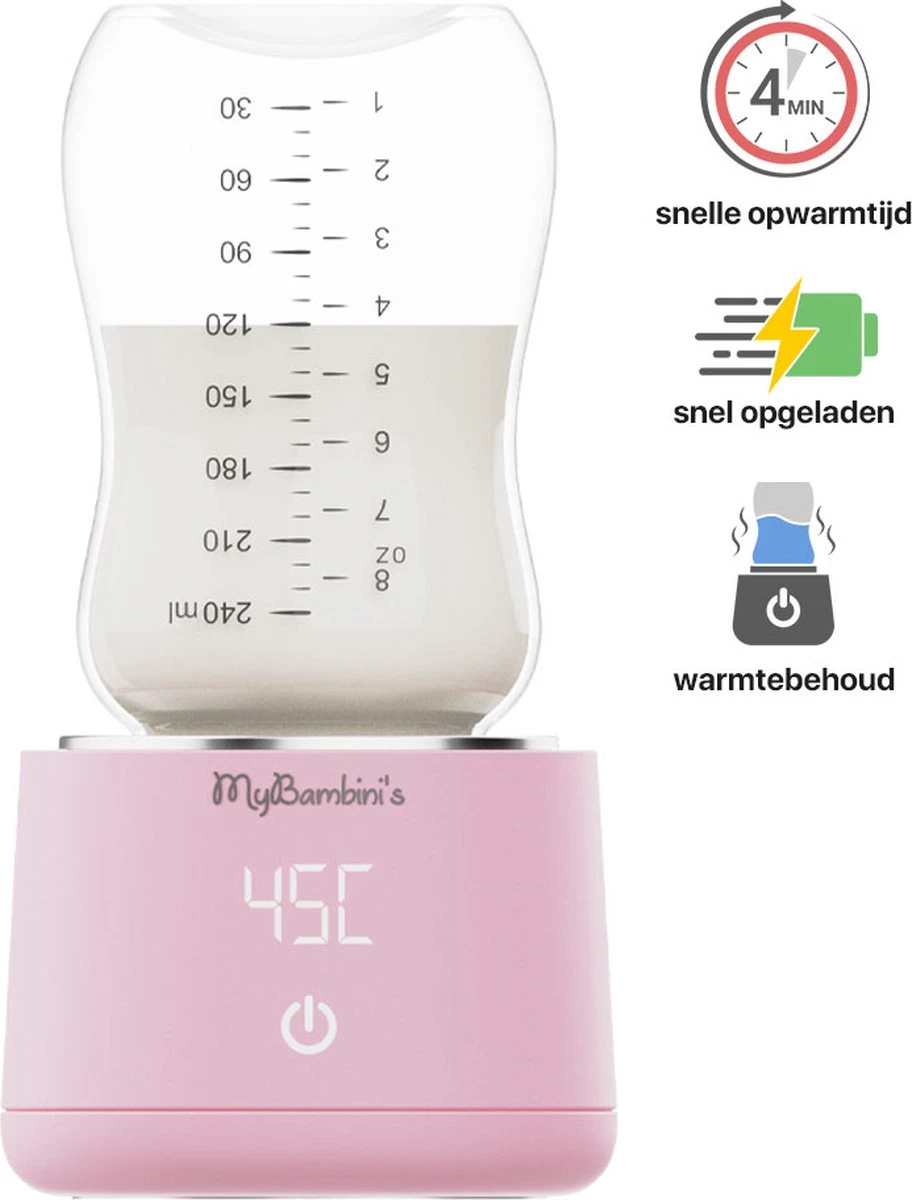 MyBambini's Bottle Warmer Pro™ - Draagbare Baby Flessenwarmer Voor Onderweg - Roze - Geschikt Voor AVENT Philips, Chicco & Dodie 3 MyBambini's Bottle Warmer Pro™ - Draagbare Baby Flessenwarmer Voor Onderweg - Roze - Geschikt Voor AVENT Philips, Chicco & Dodie