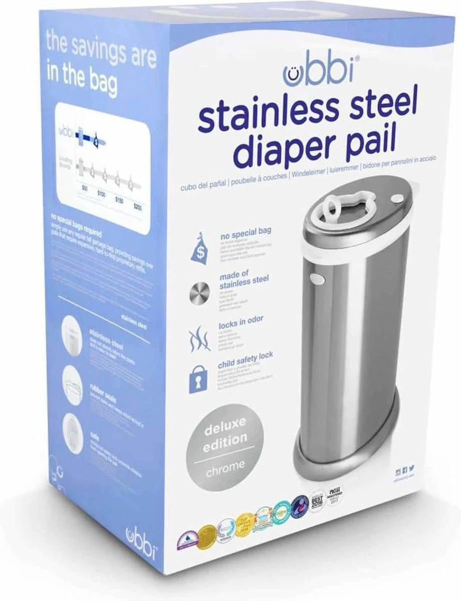 Ubbi® Ubbi Luieremmer - Zilver - Metaal - Geurloos - Geen Navulcassettes Nodig 7 Ubbi® Ubbi Luieremmer - Zilver - Metaal - Geurloos - Geen Navulcassettes Nodig - Afbeelding 5