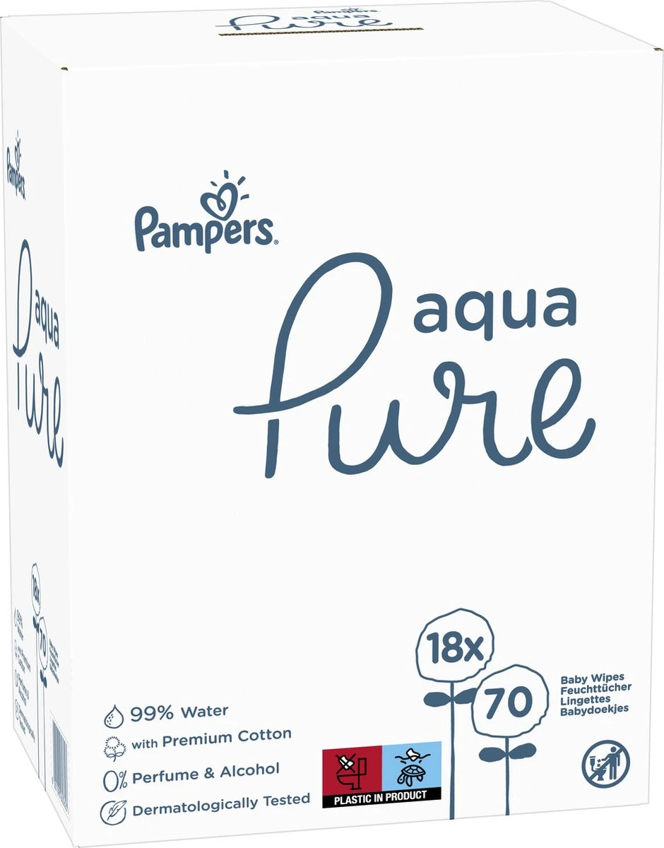 Pampers® Pampers Aqua Pure Billendoekjes – 1260 Doekjes 10 Pampers® Pampers Aqua Pure Billendoekjes – 1260 Doekjes - Afbeelding 8