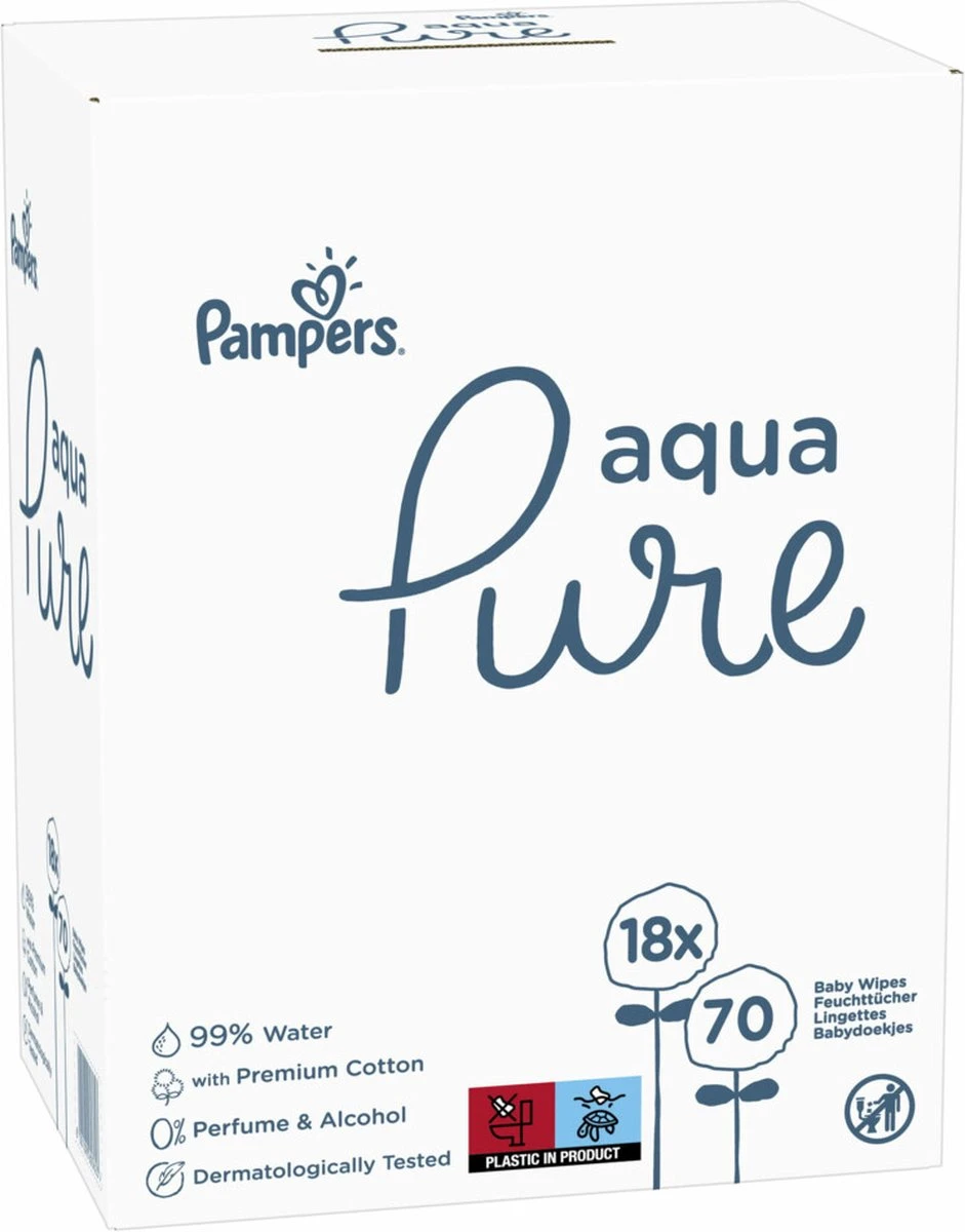 Pampers® Pampers Aqua Pure Billendoekjes – 1260 Doekjes 6 Pampers® Pampers Aqua Pure Billendoekjes – 1260 Doekjes - Afbeelding 4