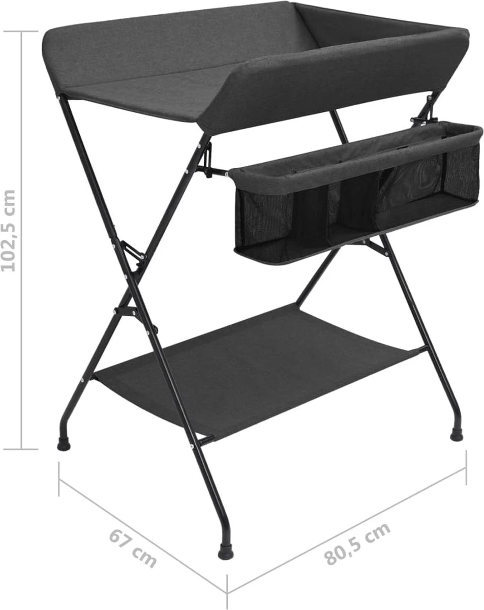 VidaXL Verschoontafel Ijzer Antracietkleurig 12 VidaXL Verschoontafel Ijzer Antracietkleurig - Afbeelding 10