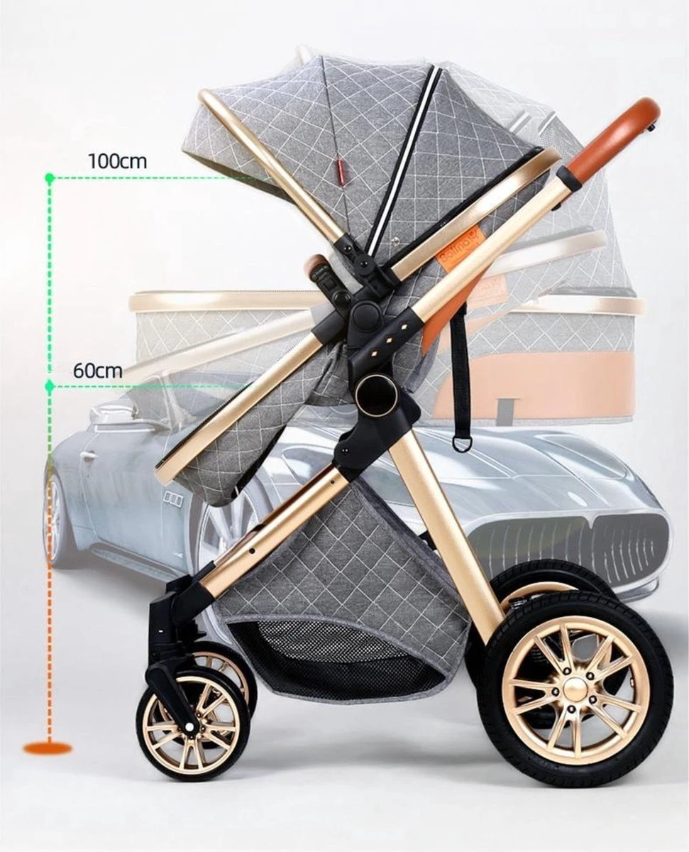 Merkloos Kinderwagen 3-in-1 – Luxe Kinderwagen - Buggy – Wandelwagen - Multifunctioneel – Opklapbaar – Incl. Autostoel – Zwart 5 Merkloos Kinderwagen 3-in-1 – Luxe Kinderwagen - Buggy – Wandelwagen - Multifunctioneel – Opklapbaar – Incl. Autostoel – Zwart - Afbeelding 3